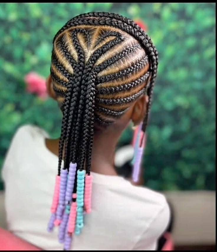 Heart design braids for kids