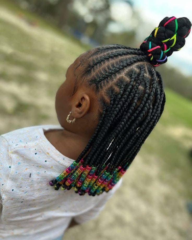 Heart design braids for kids