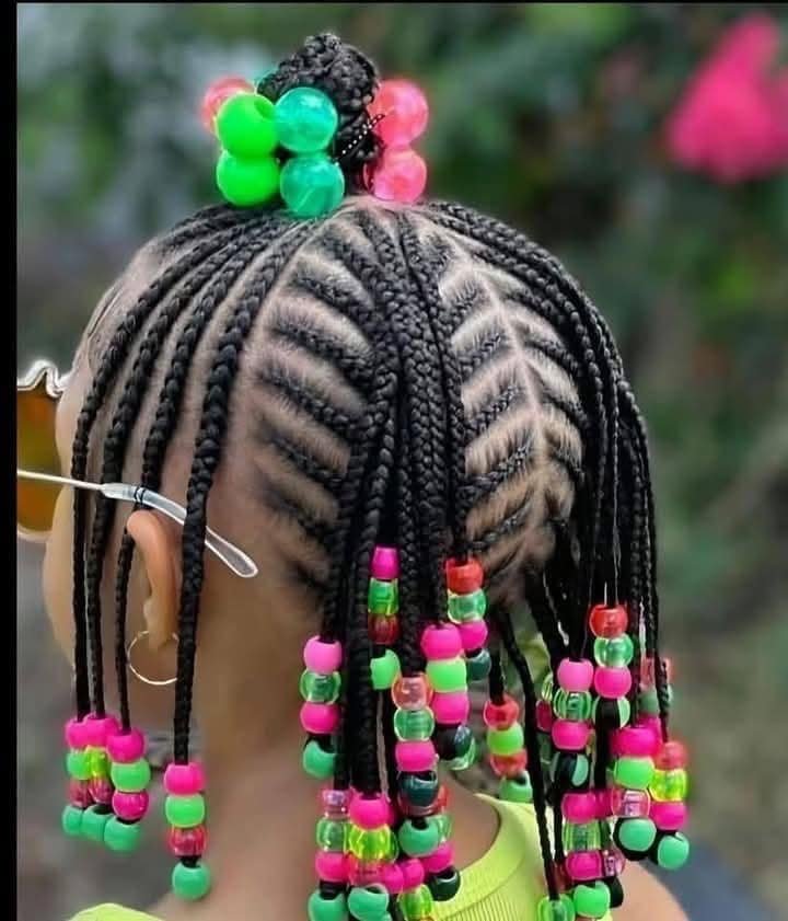 Heart design braids for kids