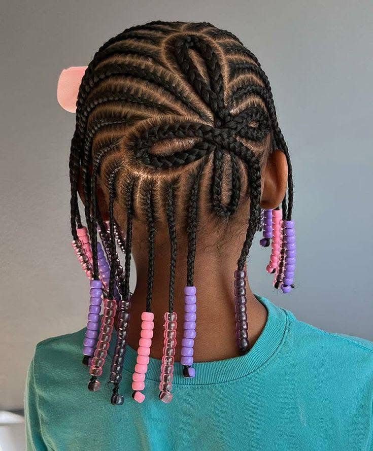 Heart design braids for kids