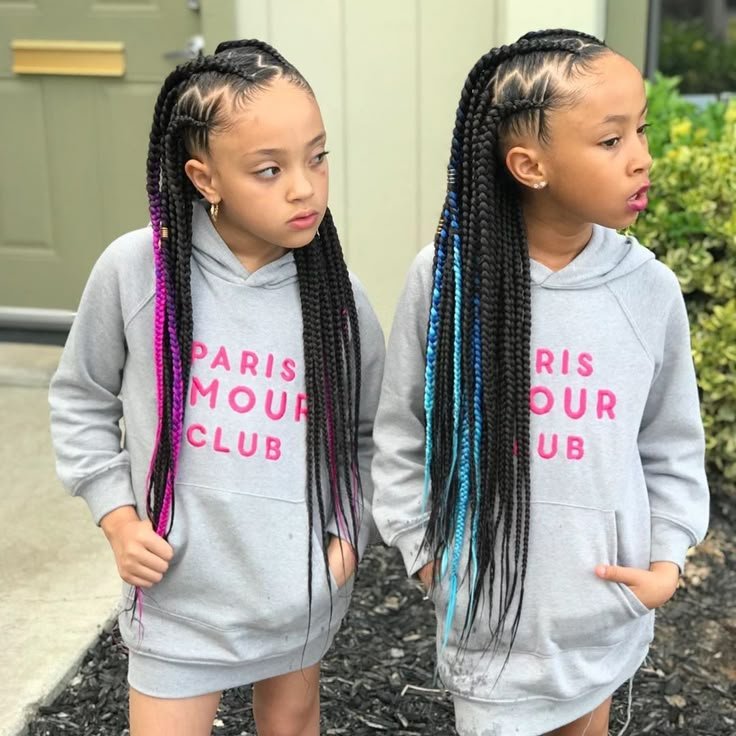 Heart design braids for kids