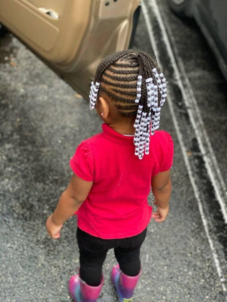 Heart design braids for kids